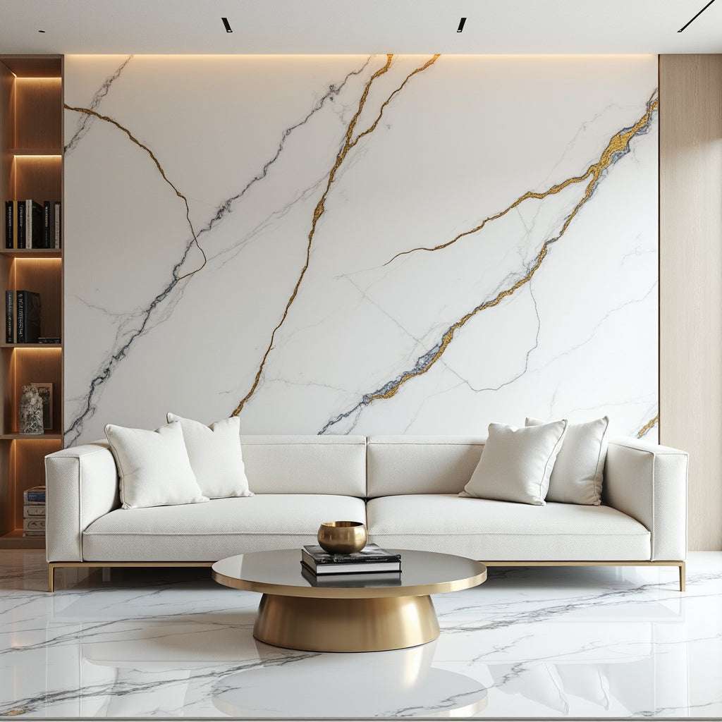 Luxe Marble Sheet in Kitchen Countertop